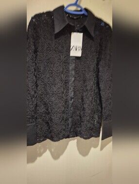 Beauiful Black Zara Long Sleeve Top